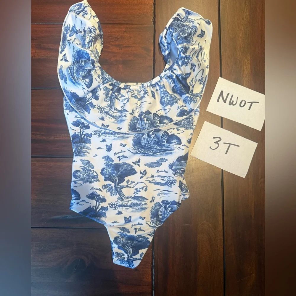 MONNALISA Toile Ruffle Designer Swimwear - Picture 2 of 5